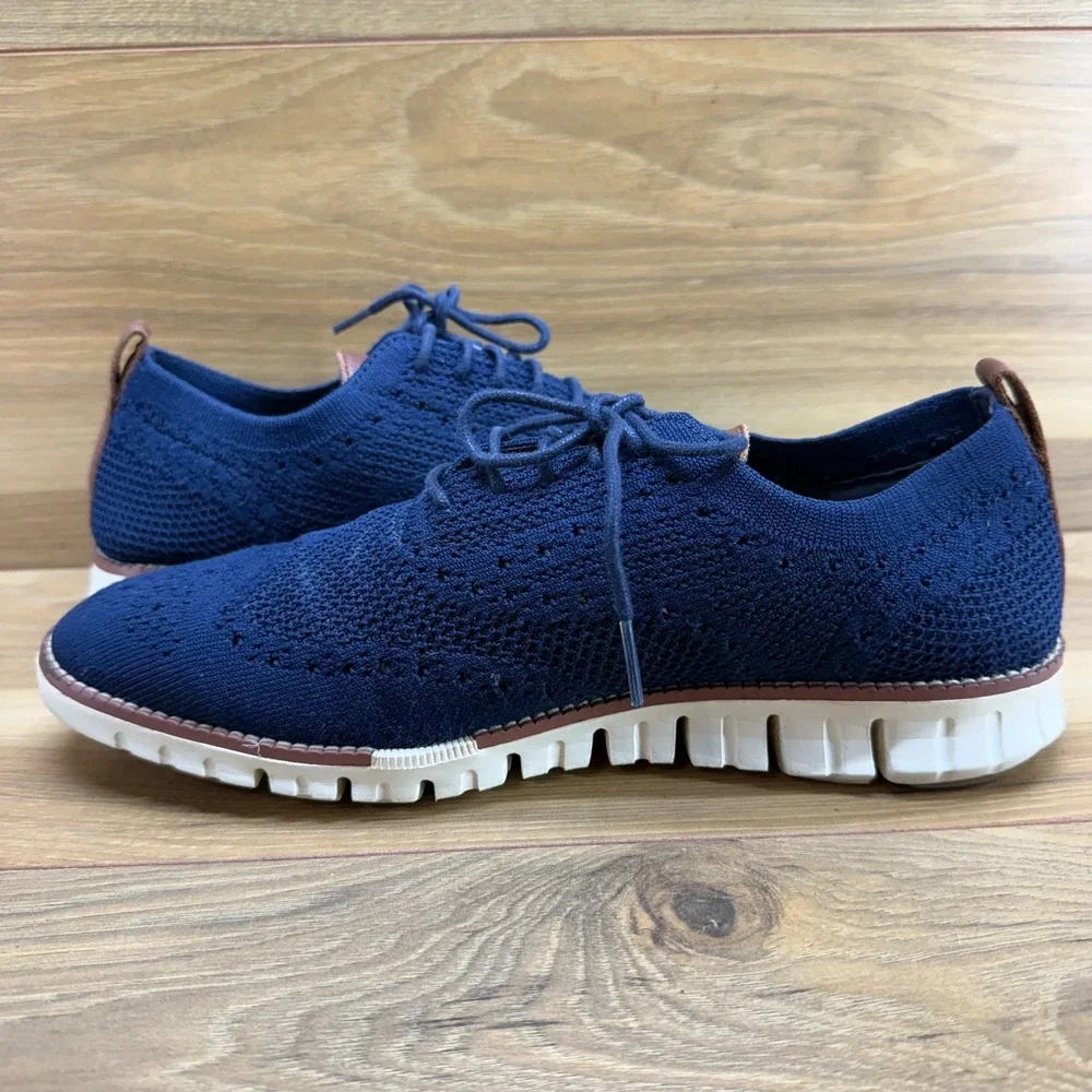 Cole Haan Zero Grand Mesh Wingtip 9 M Navy Blue Stitchlite Oxfords